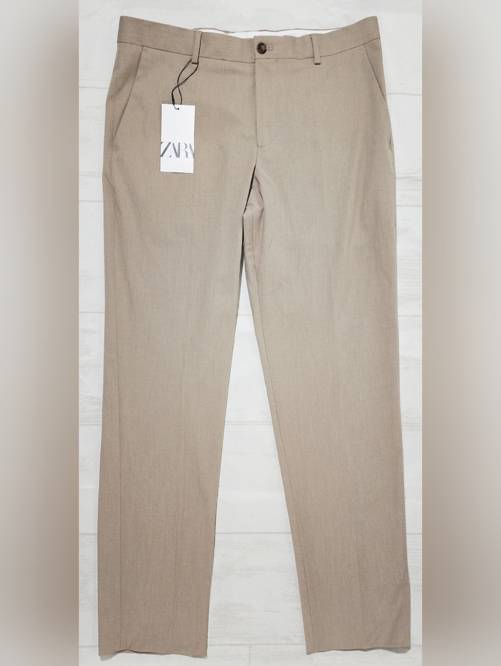 NWT ZARA Men's Beige Chino Trouser Pants